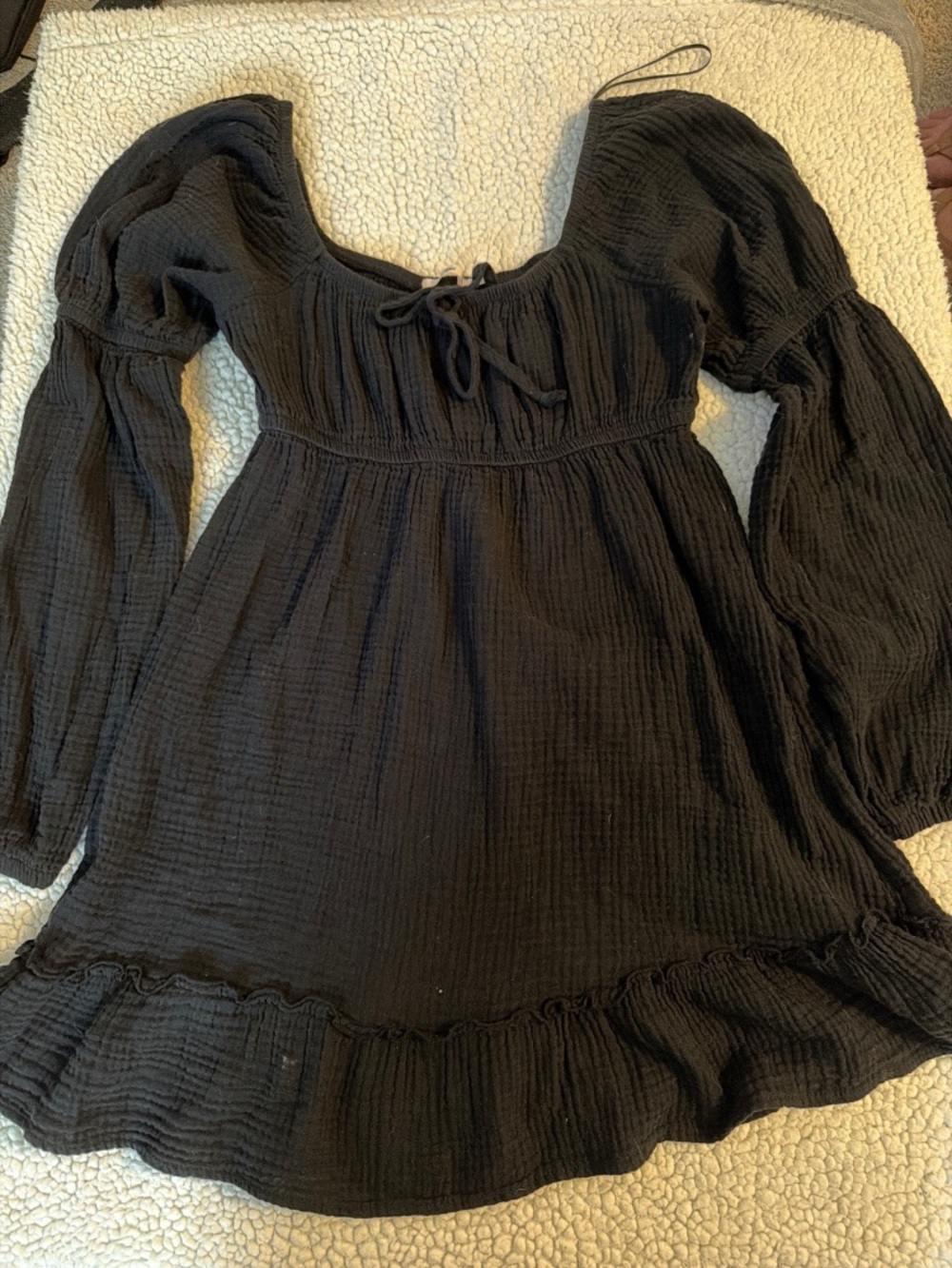 miami Black Elastic Waist Gauze Skirt